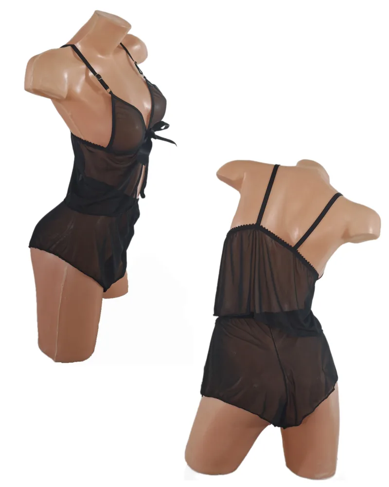 Conjunto Piyama Microtul Short con Moño (art 2028) Talle 85 al 120