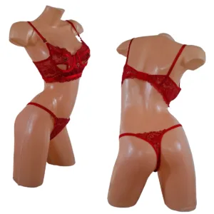 Conjunto Lenceria Puntilla Bralette Encaje (2036) Talle 85 al 100: imagen 2