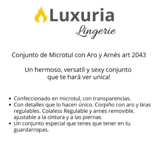 Conjunto Microtul Transparente con Aro y Colaless con Arnes (art 2043) Talle 85 al 100: imagen 3