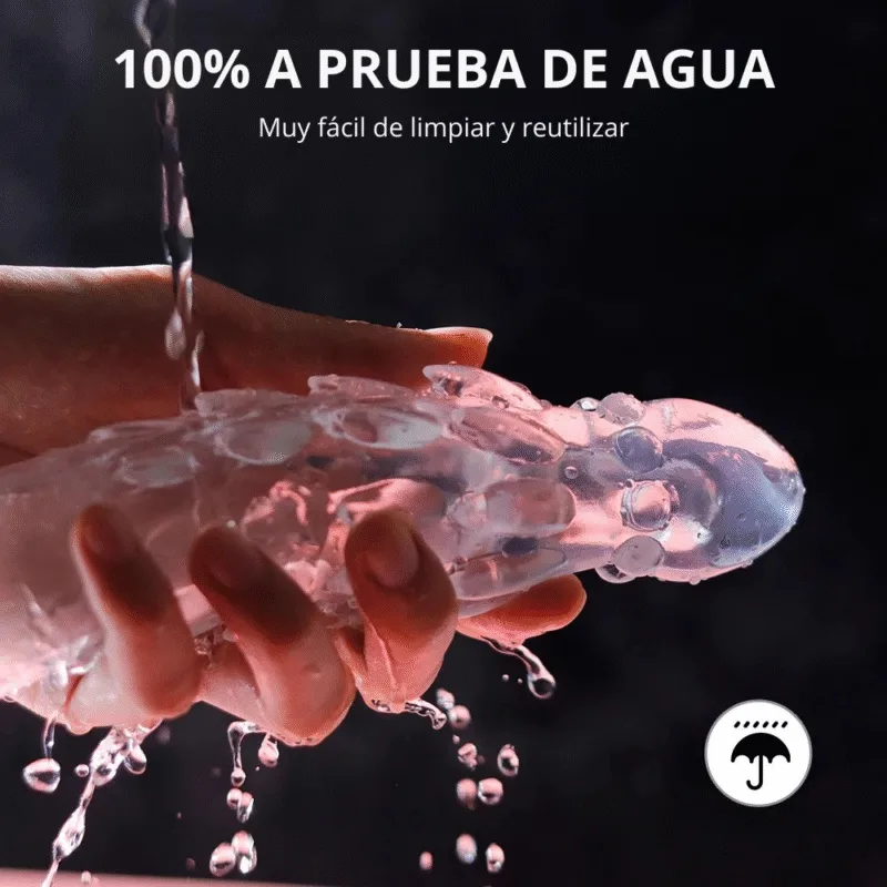 Funda peneana con Vibrador, escamas y agarre de testiculos