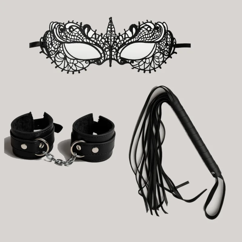 Kit Sado Mascara Anastasia - Latigo - Esposas